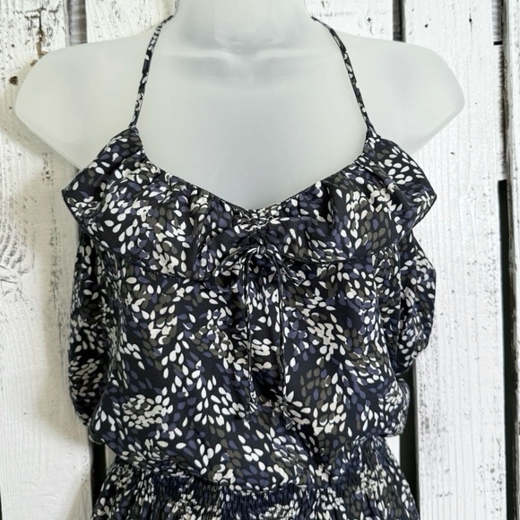 Banana Republic Blue Confetti Dots Print Dress Size 8 Sundress Boho Lightweight - Picture 1 of 11